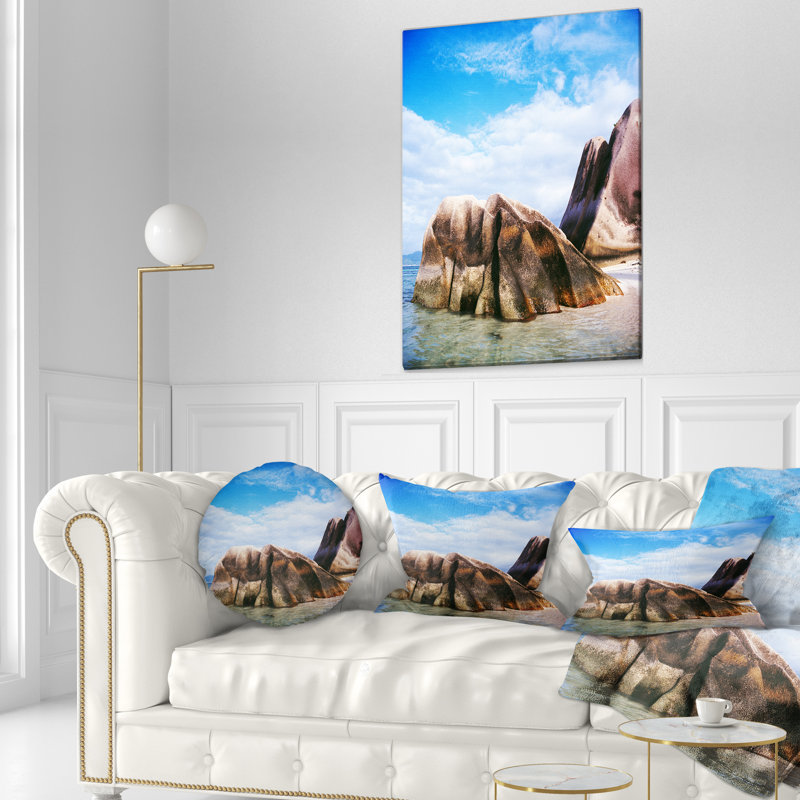 Coussin lombaire Seascape Rocks in Seychelles Beach