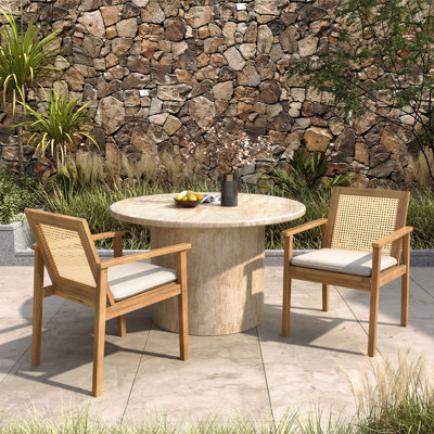 Set Of 2 Outdoor Patio Dining Chair, With Cushion