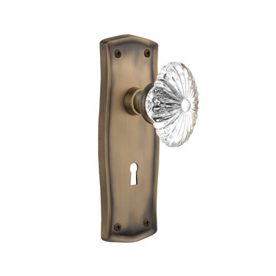 Prairie Plate with Decorative Keyhole and Oval Fluted Crystal Door Knob
