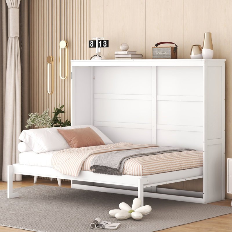 Lit escamotable Murphy, Double, Blanc