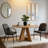 47 Inch Round Dining Table, Spacious and Durable, with Elegant Walnut Finish and Pedestal Base for Interiors-2041367435-2041367437