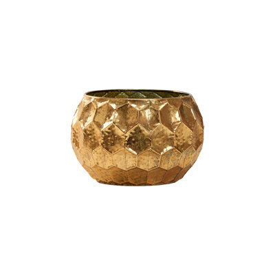 Medium Gold Metal Turtle Shell Bowl