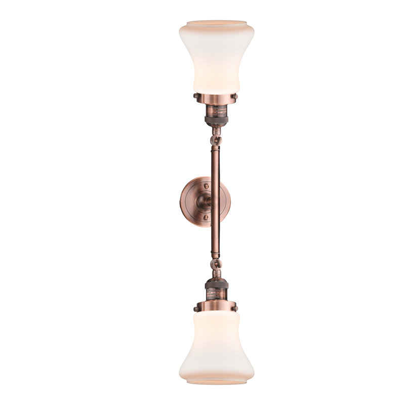 Edda 2 - Light Dimmable Vanity Light, Antique Copper, Matte White, Bulb Not Included