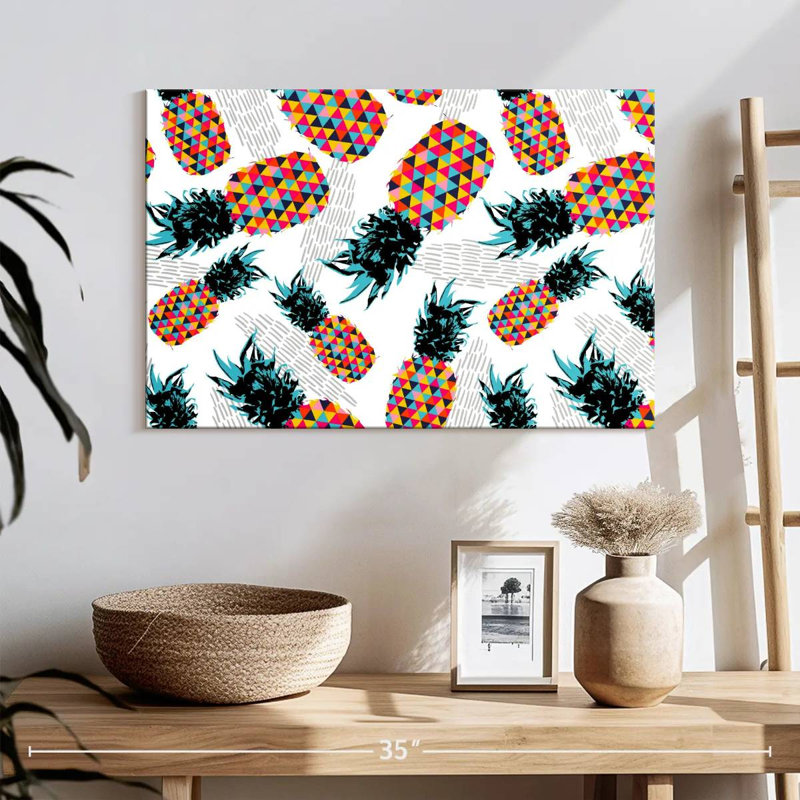 Yarlin Vibrant Pineapple Pattern, 16" H x 24" W