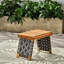 Table pliante en bois avec sangle et tentation tissée, brun noir, 19,61 po de profondeur x 13,34 po de hauteur et 16 po de hauteur, prête à être utilisée sans assemblage