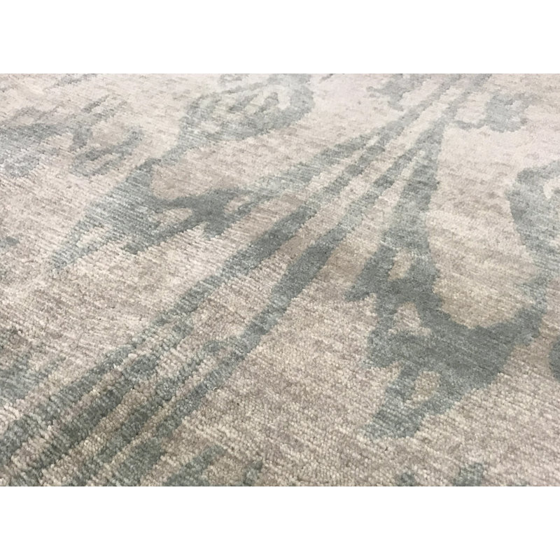Tapis gris de haute qualité noué à la main