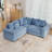 79" L-Shaped Corduroy Upholstered Sectional-1504176036
