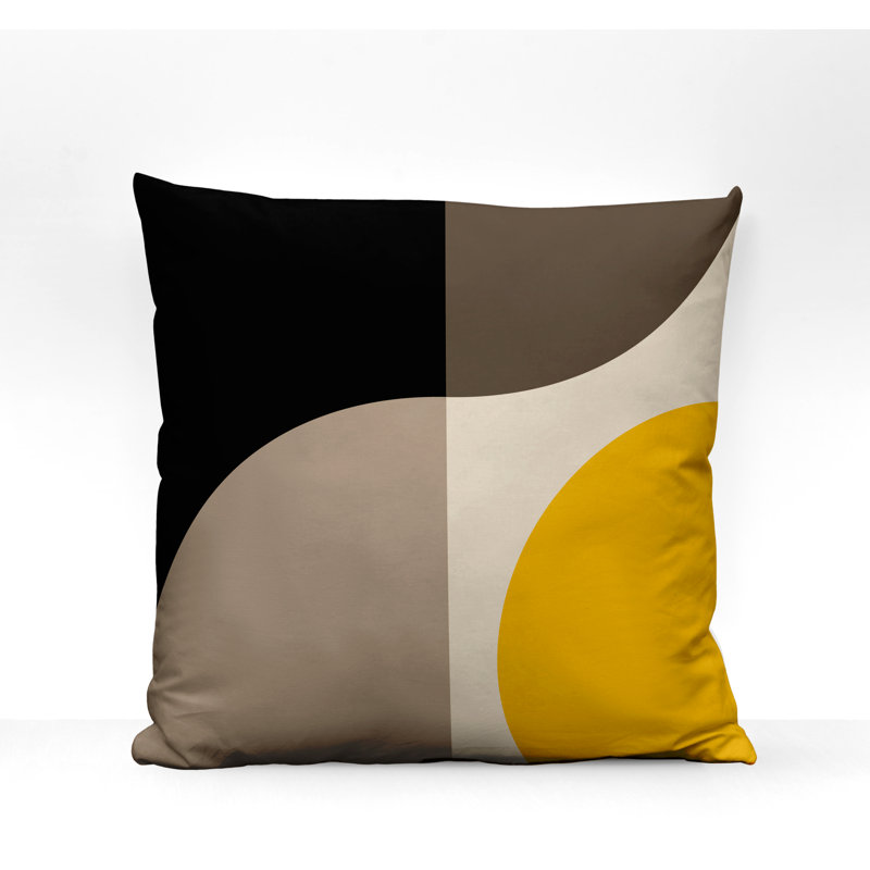 Coussin intérieur / extérieur en polyester filé Yesna, 19 po x 19 po, Jaune