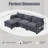 L Shaped Modular Sectional Sofa with Movable Ottoman and side pocket-794422953