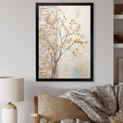 " Minimalism Beige Sycamore Tree Solitude "