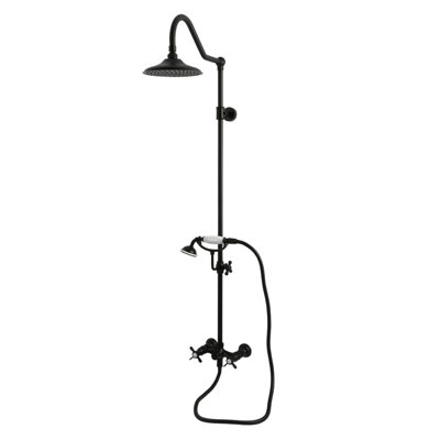 Kingston Brass Essx Wall Mount Rain Drop Shower System with Hand Shower