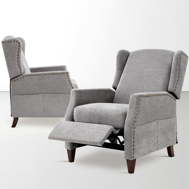 Audrie Upholstered Armchair, Light Grey Chenille