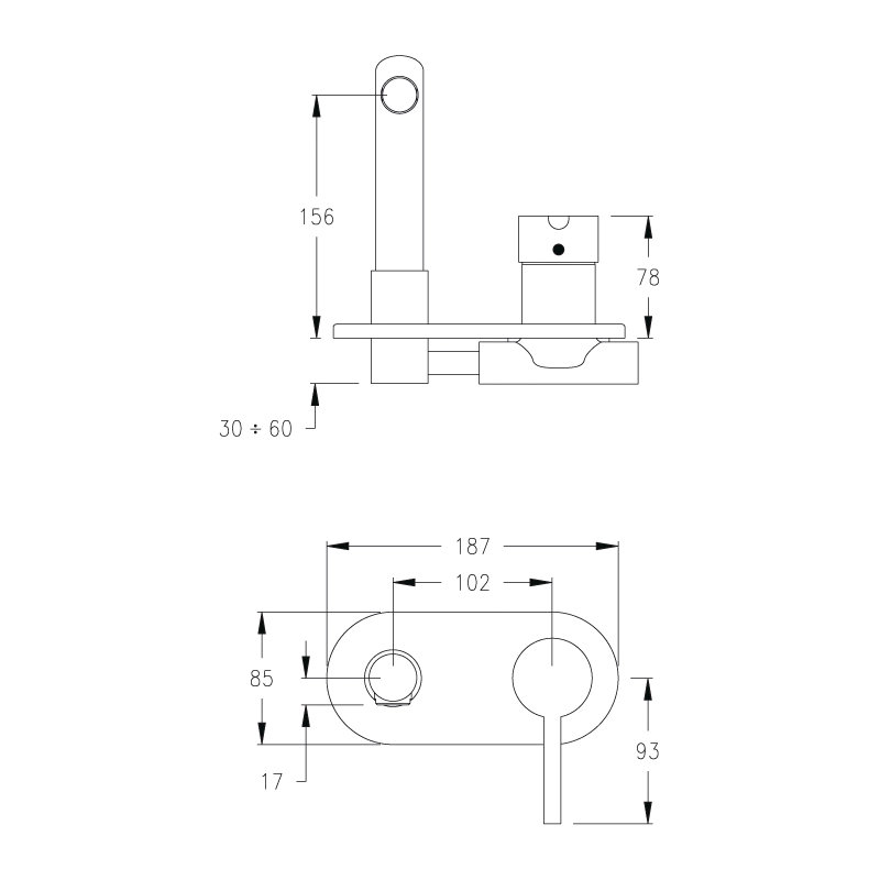 Shirely Wall Mounted Basin Mixer