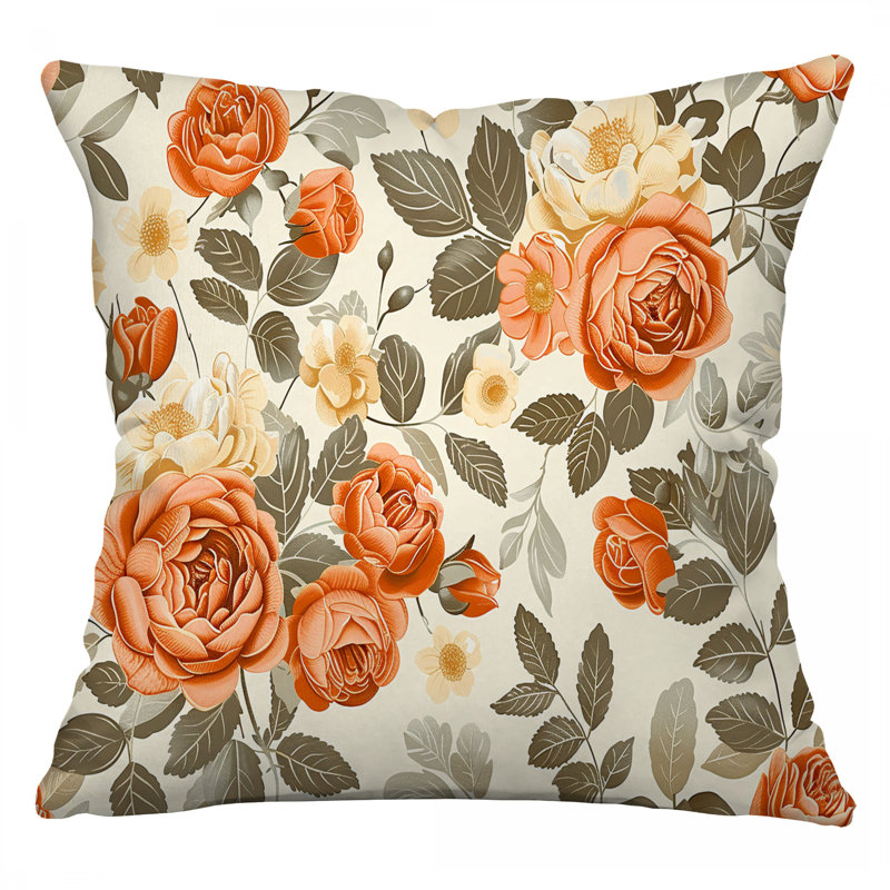 Coussin Summer Blossoms, H 14 po x l 14 po