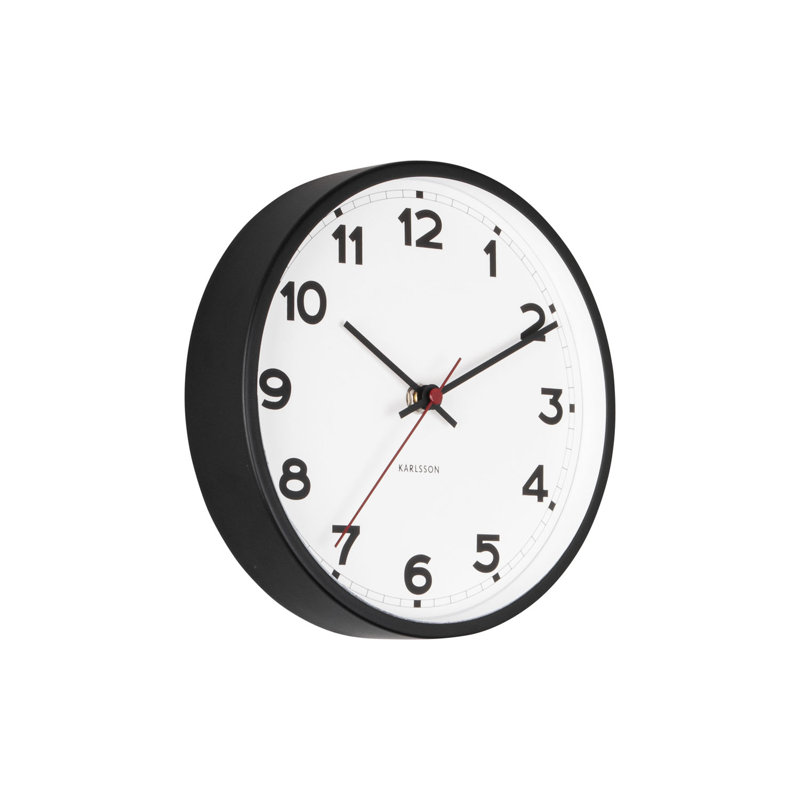 Metal Wall Clock, White, 25cm H x 25cm W x 4.5cm D