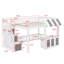 Lit mezzanine avec design cabane de jeu, marches de rangement, éclairage DEL et placards sous le lit-2090666723-2090666724