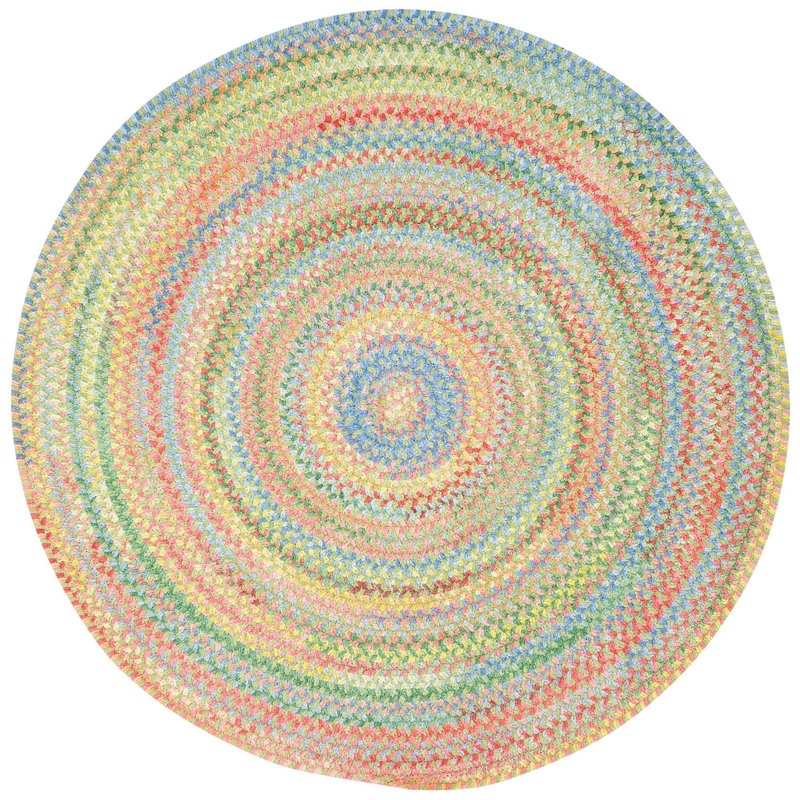 Aaru Hand Braided Cotton Light Green, Round 5'6"