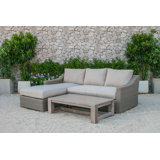 Ensemble de conversation modulaire avec coussins 3 pièces Colligan