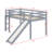 Low Loft Bed With Slide, Ladder, Safety Guardrails-1980673599