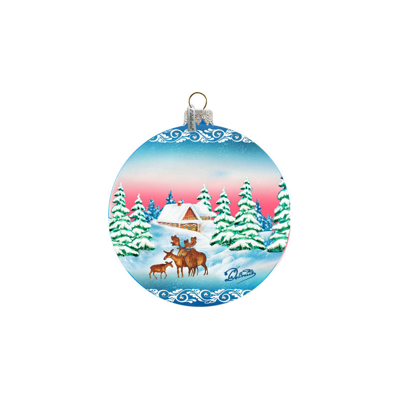 Holiday 3.5'' Handmade Glass Ball Ornament