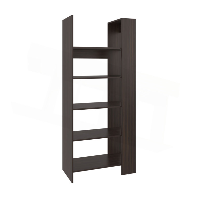 Bookcase, 5 Shelves, Dark Walnut