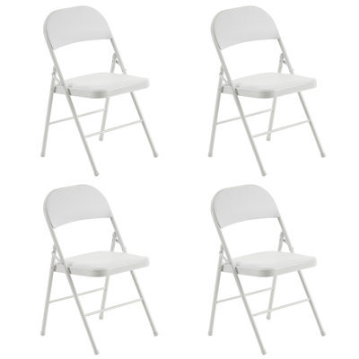Dolly Leather Padded Stackable Folding Chair Set of 4