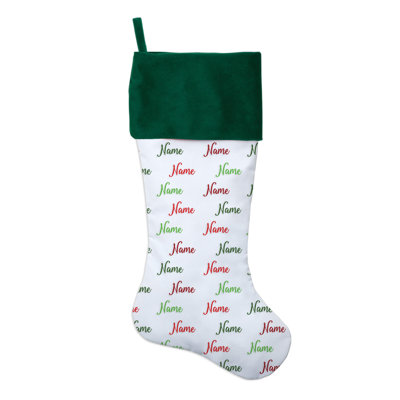 My Name Green Cuff Personalized Stocking