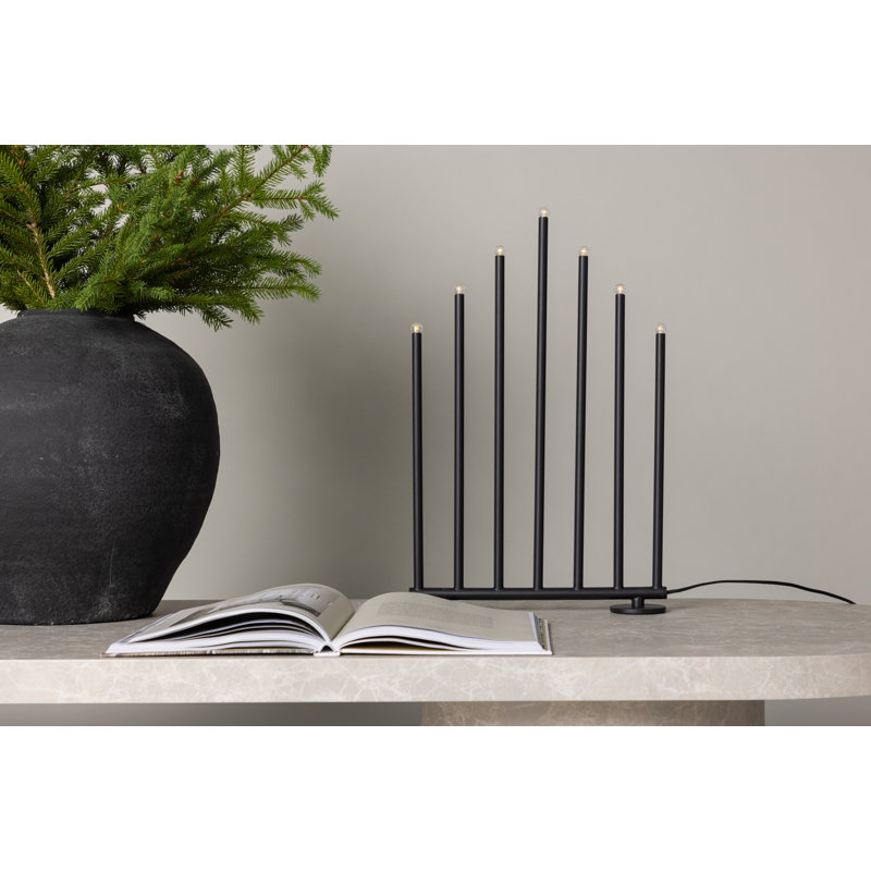 Ayalah Steel Tabletop Candlestick, Black, 50Cm H x 32Cm W x 7Cm D