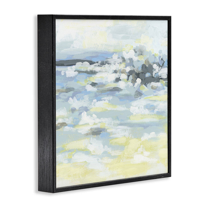 «Citrus Surf Waves», estampe numérique de June Erica Vess, H 17 po x l 17 po, Giclée encadrée noir minuit