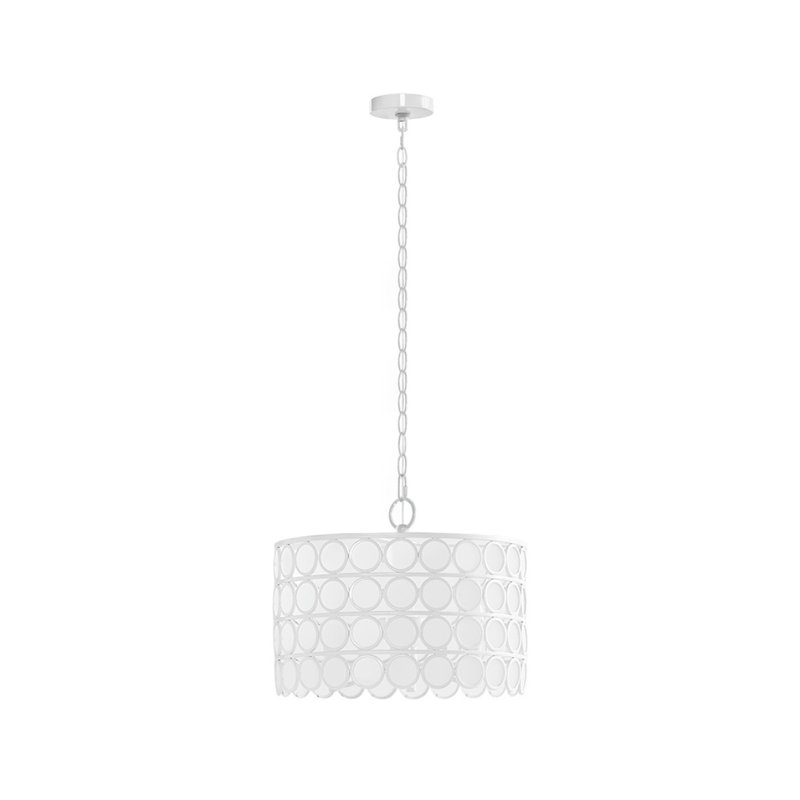 Lustre 4 lumières à abat-jour tambour en verre