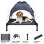 Lit surélevé pour chien avec baldaquin PETMAKER 30 x 24 - Bleu