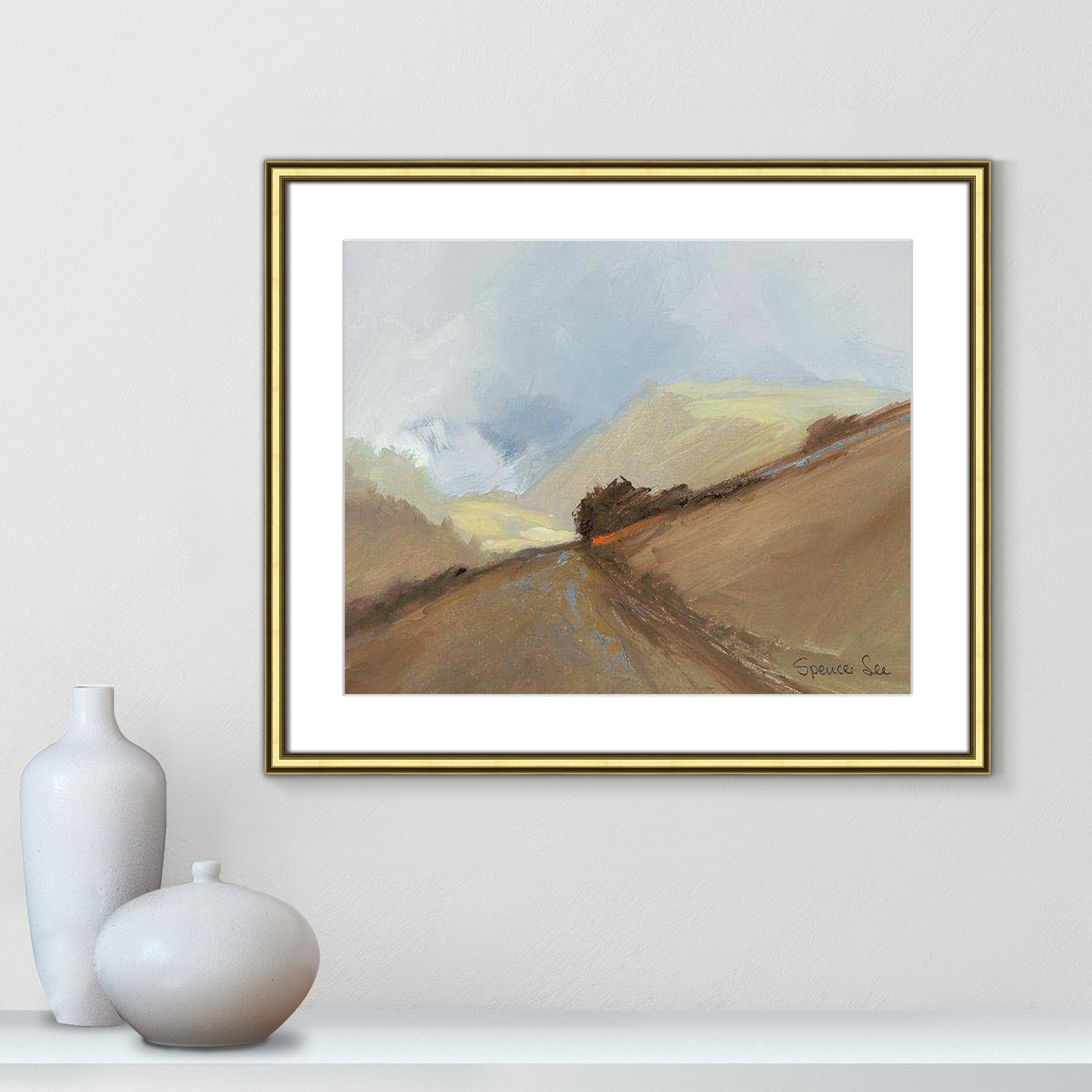 Heaven And Earth II by Spencer Lee, Gold Framed, 22.75" H x 26.75" W x 0.75" D