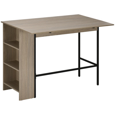 Extendable Bar Table, Counter Height Table, Light Grey