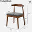 De 2 chaises de style Mid-Century pour la salle à manger, bois d'hévéa noyer et revêtement gris, bureau incurvé confortable, paire de chaises de salle à manger modernes, ensemble de sièges rembourrés en tissu de bois, conception ergonomique-1538787132