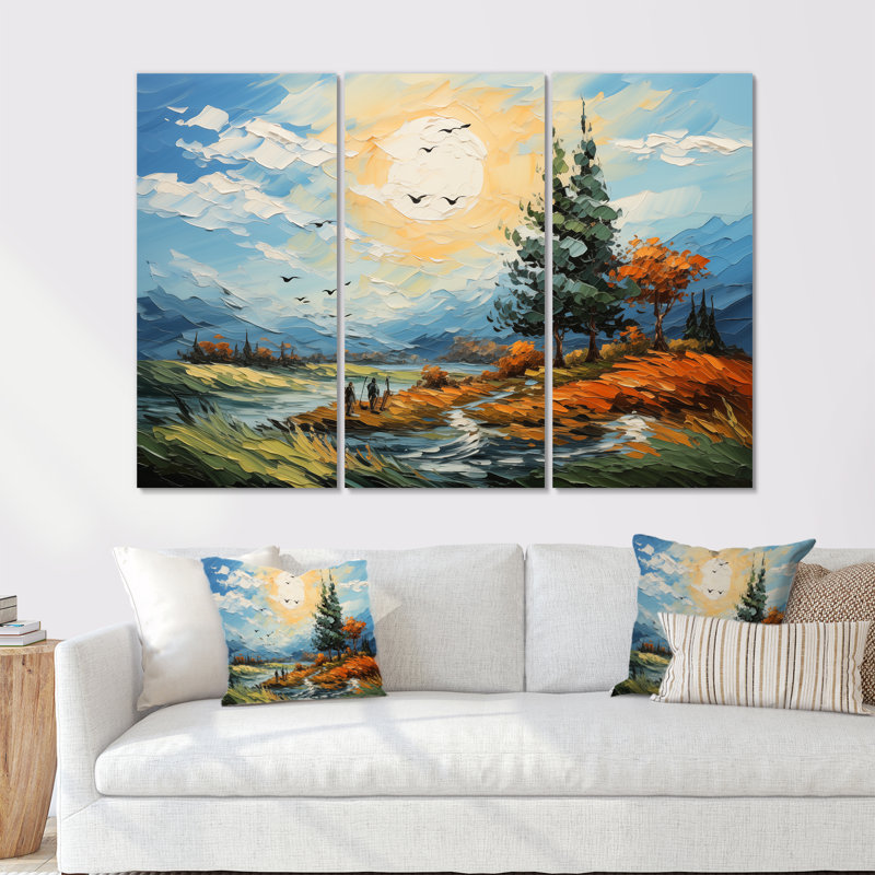 «The Swaying Cypress Pointillism», ensemble d'art mural Van Gogh, H 32 po x l 48 po, Impression sans cadre en métal