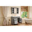 Meuble-lavabo de 36 po avec miroir et rangement, lavabo simple rectangulaire, mécanisme à fermeture en douceur, 3 tiroirs, trois lavabos pré-percés, conception de déversement, finition à l'eau, matériaux intégrés gris moderne-1546915889