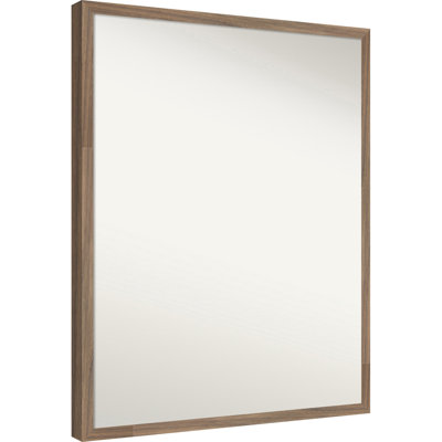 Alixandra Walnut Non-Beveled Wood Wall Mirror