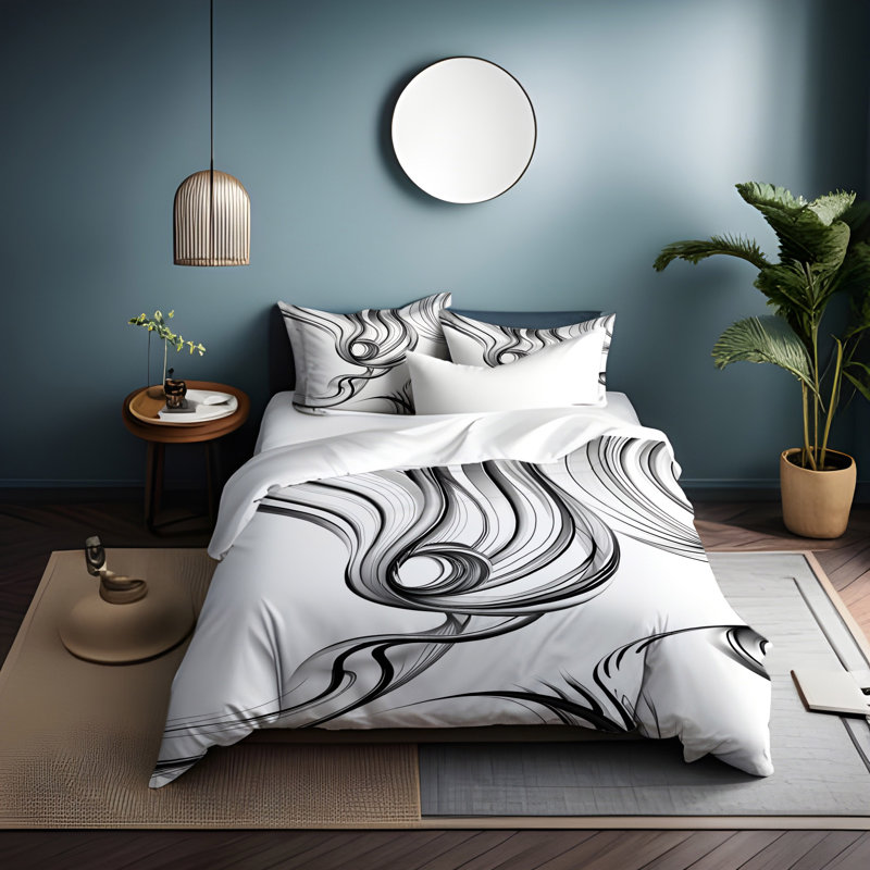 Abstract Duvet Cover, King Duvet Cover + 2 King Shams