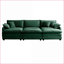 Canapé modulaire de style Mid-Century 3 places avec 2 accoudoirs / 3 coussins décoratifs pour le salon | Vert sauge | Velours côtelé-829528357