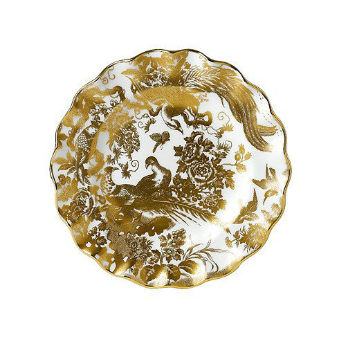Aves Handmade Bone China Salad/Dessert Plate, Gold