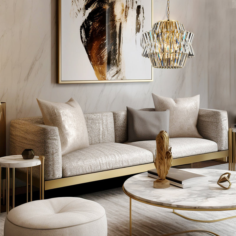 Audran 12 - Light Crystal Pendant, Gold colours, Gold colours