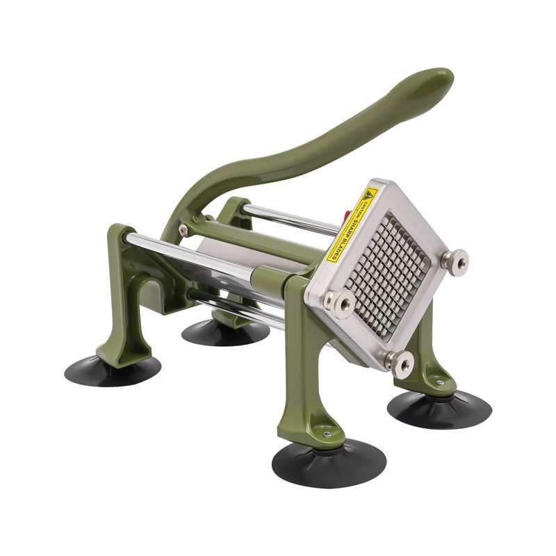 Machine à couper les pommes de terre en acier inoxydable, Vert / gris