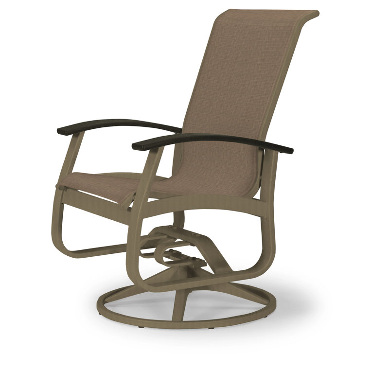 Chaise de patio pivotante Askar, Blanc P50, Bois de plage texturé, Beacon taupe Sunbrella®