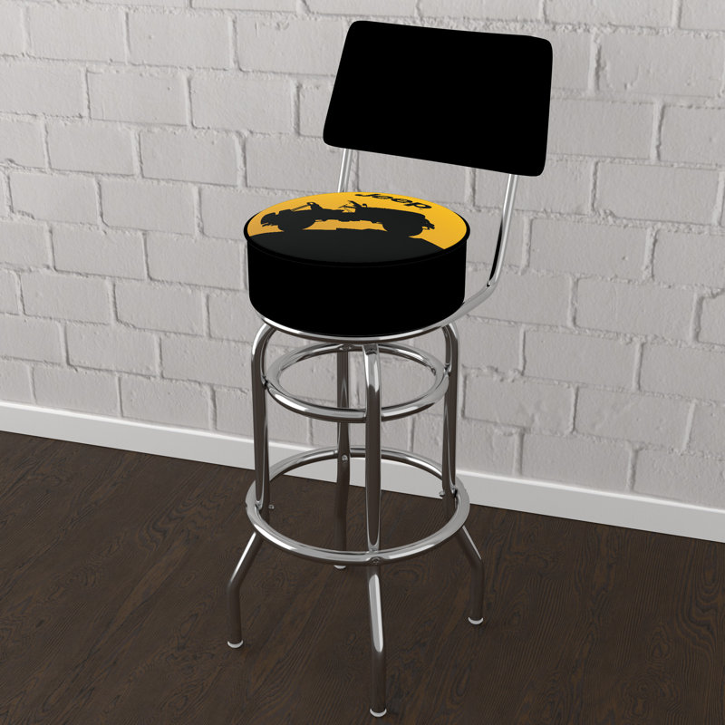 Swivel Upholstered Counter Stool with Metal Frame