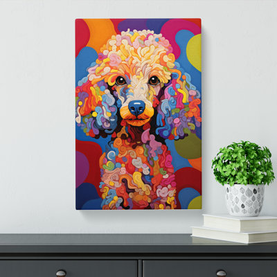 Poodle Op - Wrapped Canvas