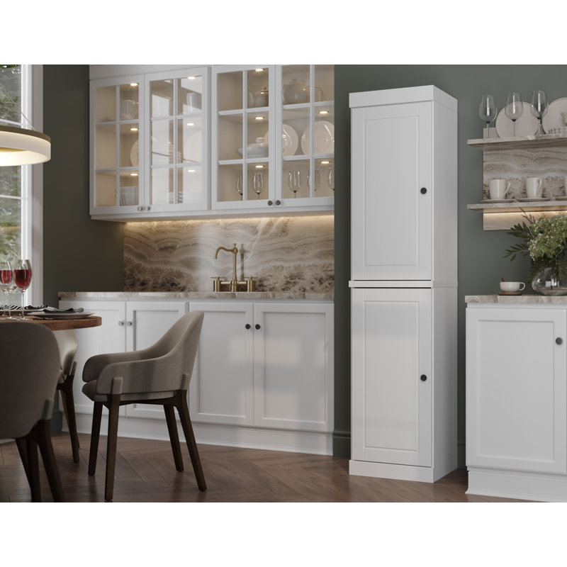 Garde-manger Jaylena 100% bois massif 16,5 po, Blanc