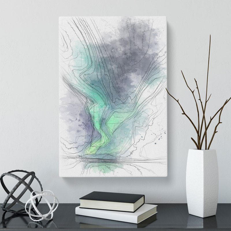 The Northern Lights in Abisko Sweden - Wrapped Canvas Drawing - Wrapped Canvas, 60cm H x 40cm W x 3cm D