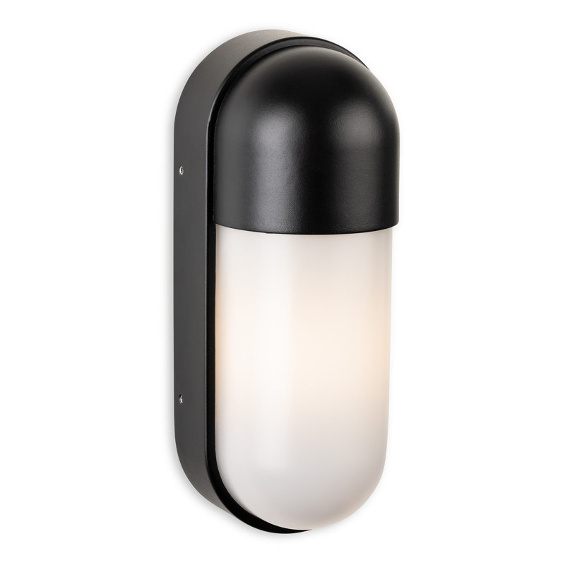 Black 24cm H Outdoor Bulkhead Light