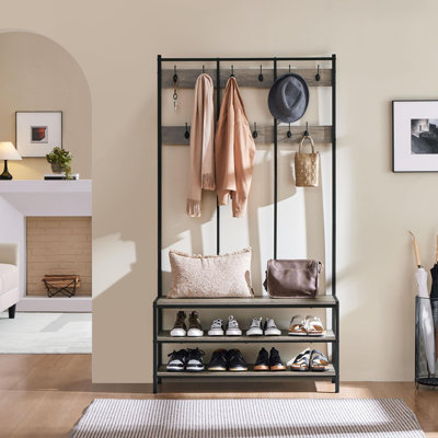 100 cm W Hall Tree with Storage Bench and Shoe Storage