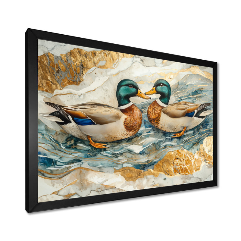«Donat Ducks Love The Lake Landscape II - Duck», art mural, Reproduction encadrée d'une seule photo, H 30 po x l 40 po